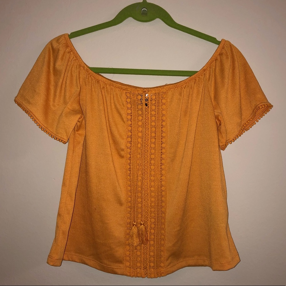 H&M gold strapless top